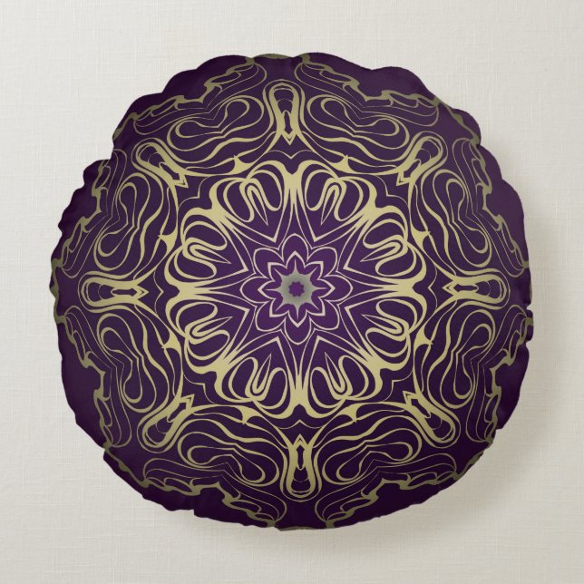 Flower Round Pattern. Illustration. Valentine's, B Cushion (Front)
