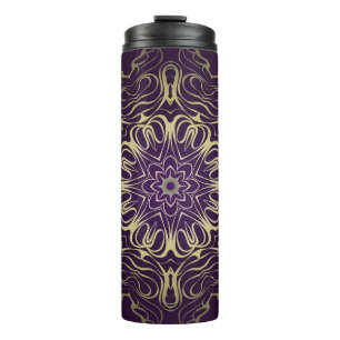 Flower Round Pattern. Illustration. Valentine's, B Thermal Tumbler