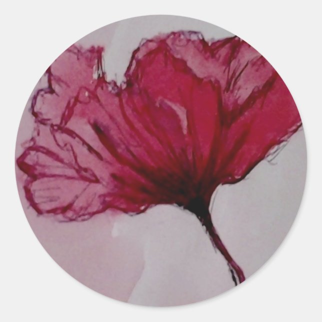 flower round sticker (Front)