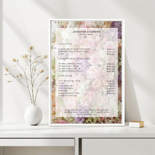 Flower Salon Price List Poster