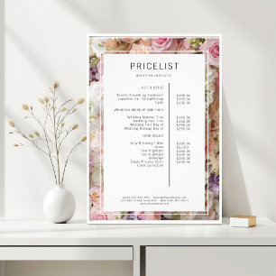 Flower Salon Price List Poster