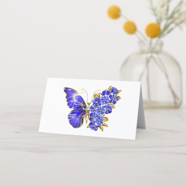 Flower Sapphire Butterfly Appointment Card (Front)