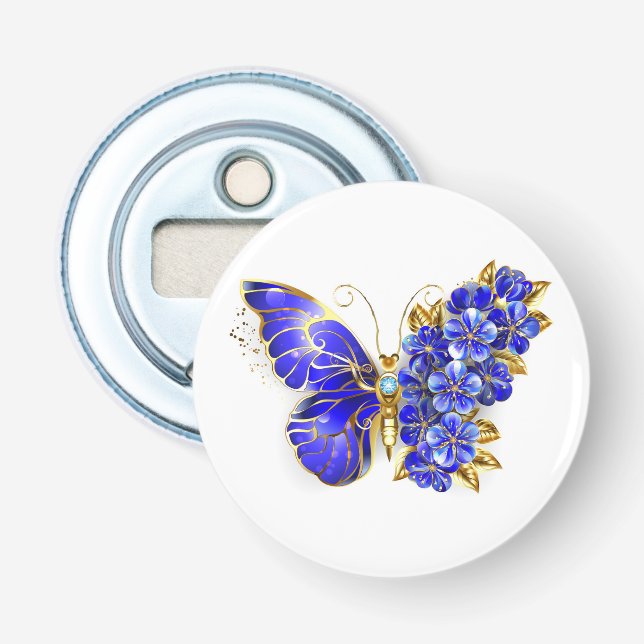 Flower Sapphire Butterfly Bottle Opener (Front)
