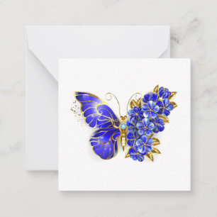 Flower Sapphire Butterfly Card