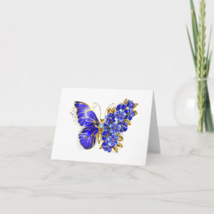 Flower Sapphire Butterfly Card