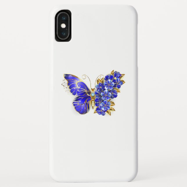 Flower Sapphire Butterfly Case-Mate iPhone Case (Back)