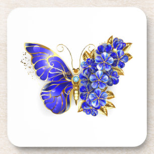 Flower Sapphire Butterfly Coaster