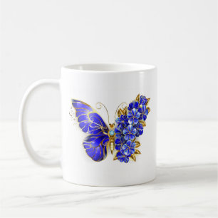 Flower Sapphire Butterfly Coffee Mug