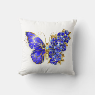 Flower Sapphire Butterfly Cushion