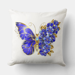 Flower Sapphire Butterfly Cushion