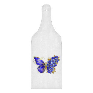 Flower Sapphire Butterfly Cutting Board