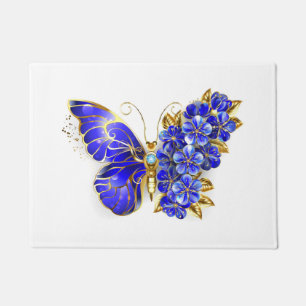 Flower Sapphire Butterfly Doormat