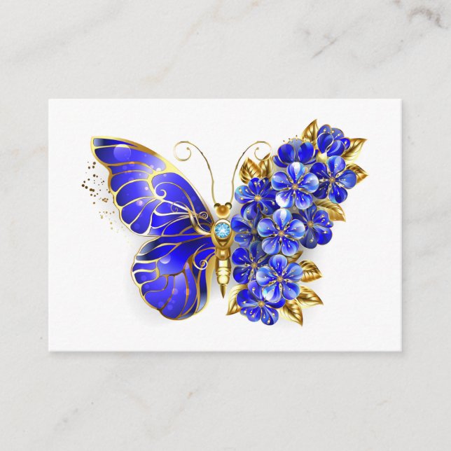 Flower Sapphire Butterfly Enclosure Card (Front)