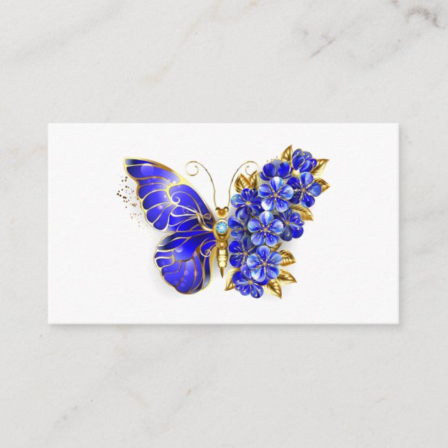 Flower Sapphire Butterfly Enclosure Card (Front)