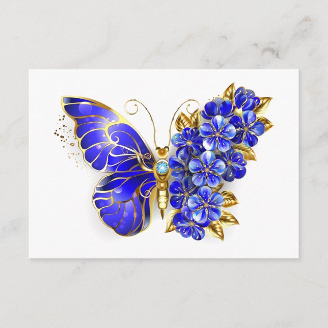 Flower Sapphire Butterfly Enclosure Card (Front)