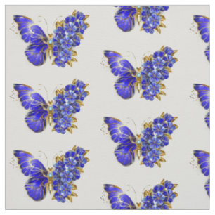 Flower Sapphire Butterfly Fabric
