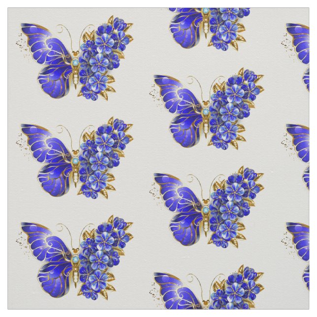 Flower Sapphire Butterfly Fabric (Swatch)