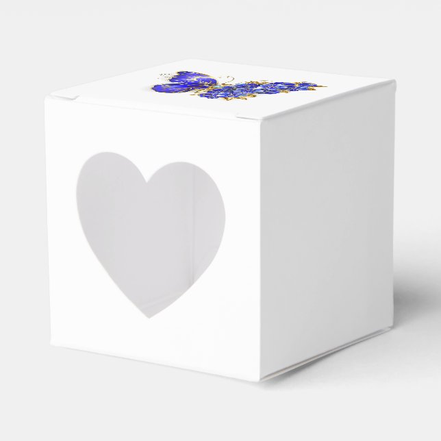 Flower Sapphire Butterfly Favour Box (Front Side)