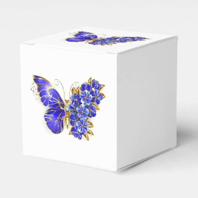 Flower Sapphire Butterfly Favour Box (Front Side)