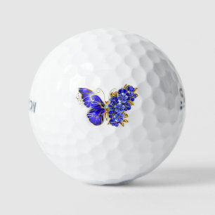 Flower Sapphire Butterfly Golf Balls