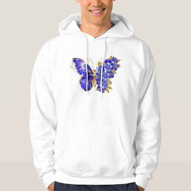 Flower Sapphire Butterfly Hoodie (Front)