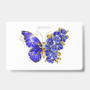 Flower Sapphire Butterfly ID Badge