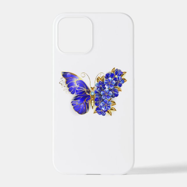 Flower Sapphire Butterfly iPhone Case (Back)