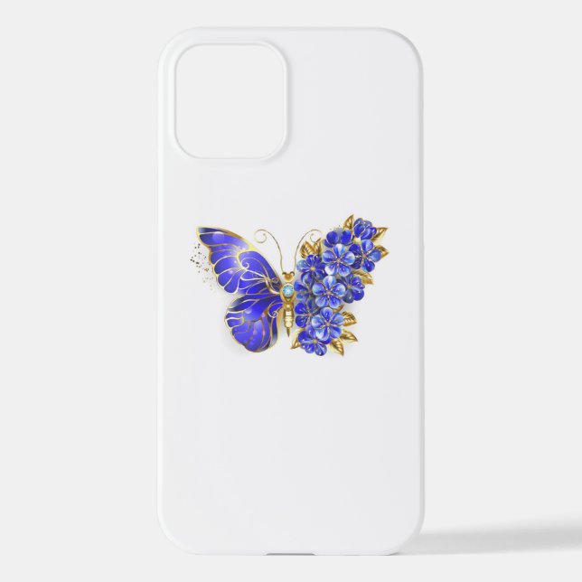 Flower Sapphire Butterfly iPhone Case (Back)