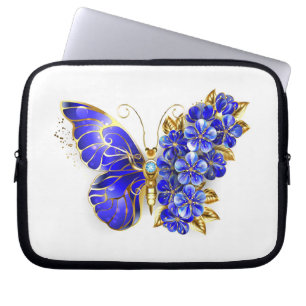 Flower Sapphire Butterfly Laptop Sleeve