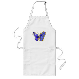 Flower Sapphire Butterfly Long Apron