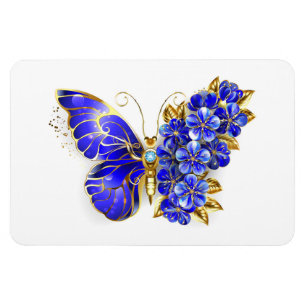 Flower Sapphire Butterfly Magnet