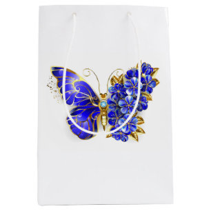 Flower Sapphire Butterfly Medium Gift Bag