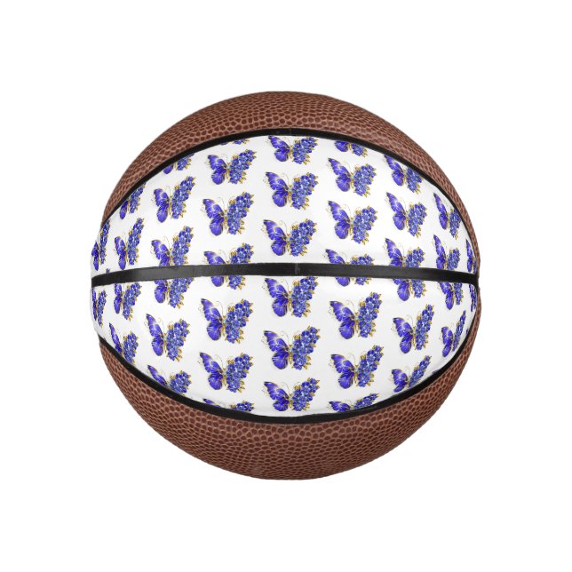 Flower Sapphire Butterfly Mini Basketball (Front)