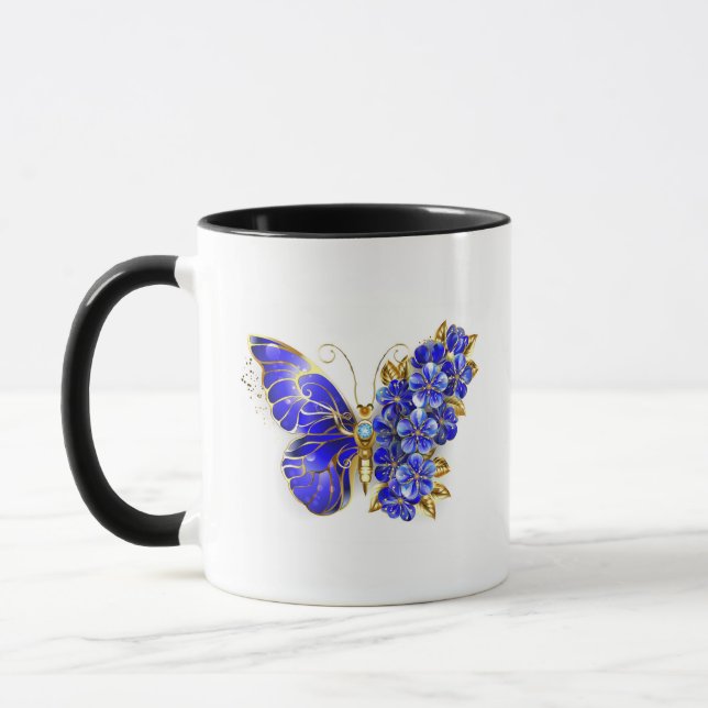 Flower Sapphire Butterfly Mug (Left)