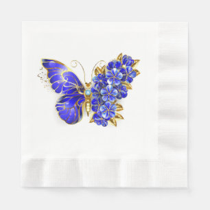 Flower Sapphire Butterfly Napkin