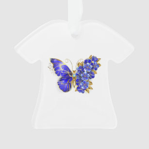 Flower Sapphire Butterfly Ornament
