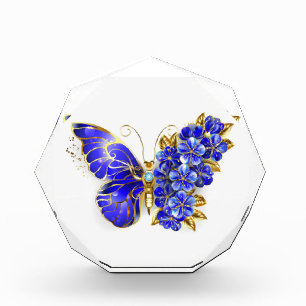 Flower Sapphire Butterfly Photo Block