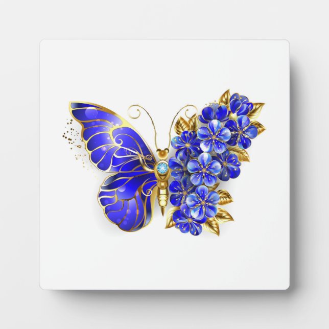 Flower Sapphire Butterfly Plaque (Front)