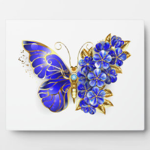 Flower Sapphire Butterfly Plaque