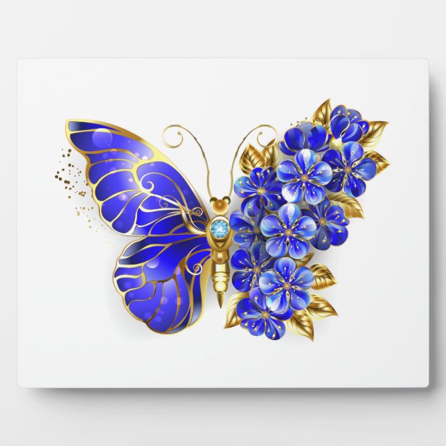 Flower Sapphire Butterfly Plaque (Front)