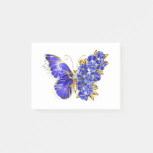 Flower Sapphire Butterfly Post-it Notes