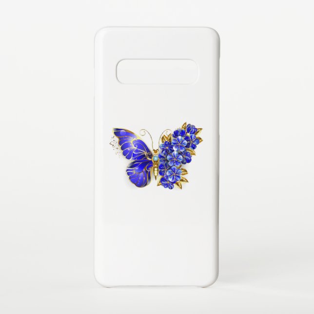 Flower Sapphire Butterfly Samsung Galaxy Case (Back)