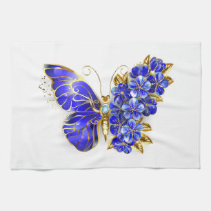 Flower Sapphire Butterfly Tea Towel