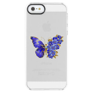 Flower Sapphire Butterfly Clear iPhone SE/5/5s Case