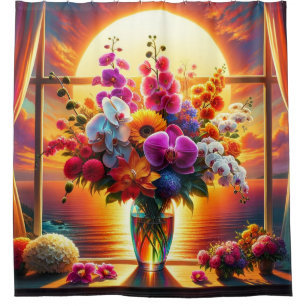 Flower Scene Shower Curtain