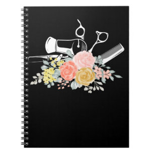 Flower Scissors Women Hair Stylist Hairdresser Notebook