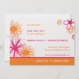 Flower Scribbles • Save the Date Announcement