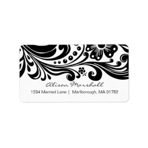 Flower Scroll Address Label