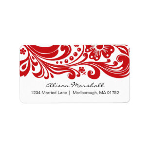 Flower Scroll Address Label