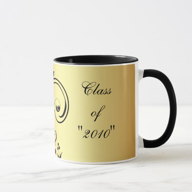 Flower Scrollwork "Class Of " Graduation Mug (Right)